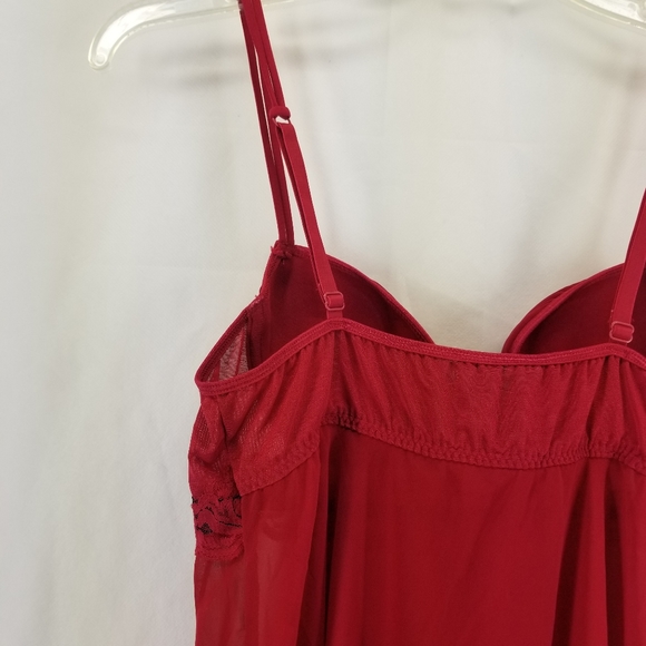DELICATES Sexy Red Sheer Padded Babydoll Nightie - Picture 7 of 12